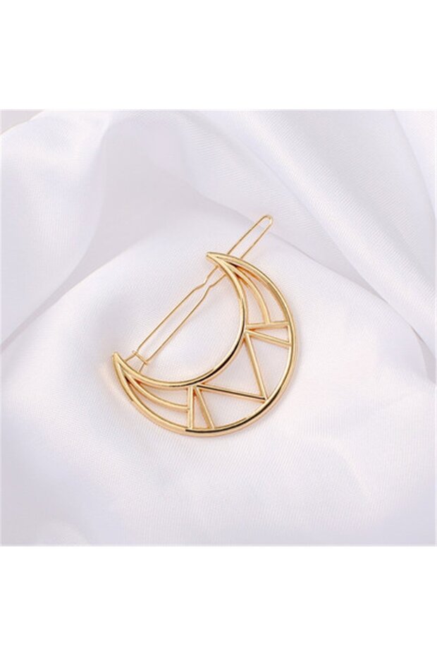So-Much Women's Large Size Cute Pen Gold Buckle Moon Shaped-6