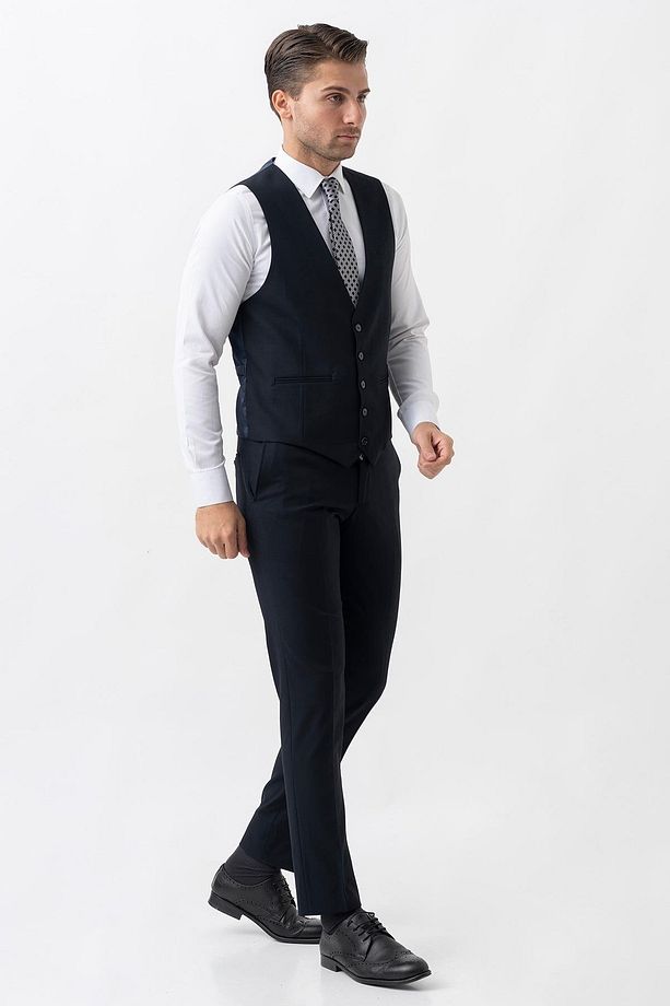 Pavia Ty2023 Regular Fit 6 Drop Likralı Yelekli Takım Elbise Desenli - 6