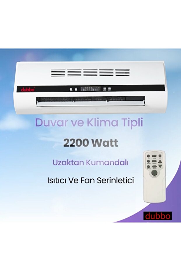 Dubbo Duvar Ve Klima Tipli Uzaktan Kumandalı Isıtıcı Ve Vantilatör 2200 W - 1