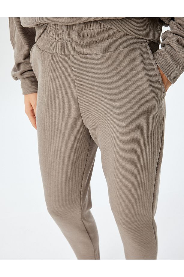 Cepli Slim Fit Fitilli Örme Pijama Altı - 5