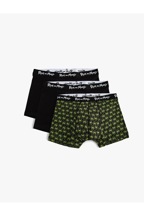 Pamuklu Lisanslı Rick and Morty 3'lü Boxer Seti - 1