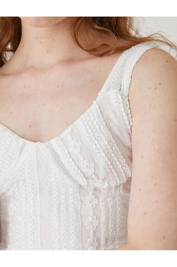 Dantelli Crop Üst - 5
