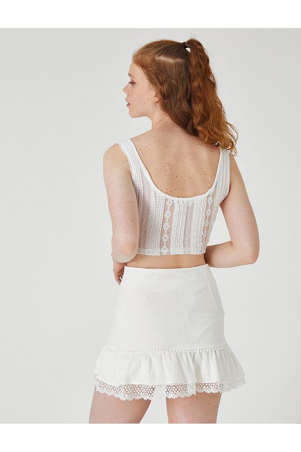 Dantelli Crop Üst - 4