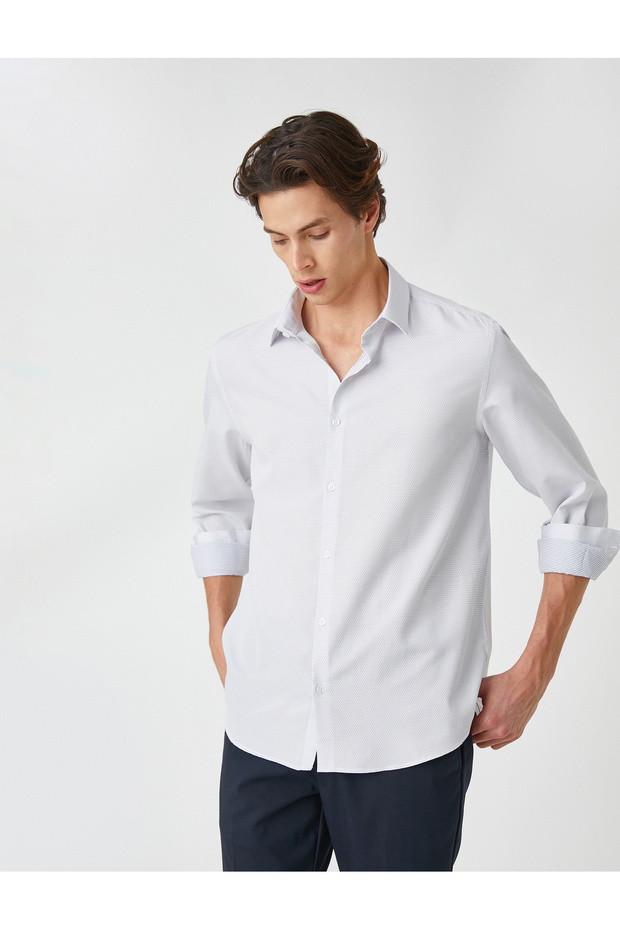 Basic Shirt Classic Cuff Collar Long Sleeve Non Iron