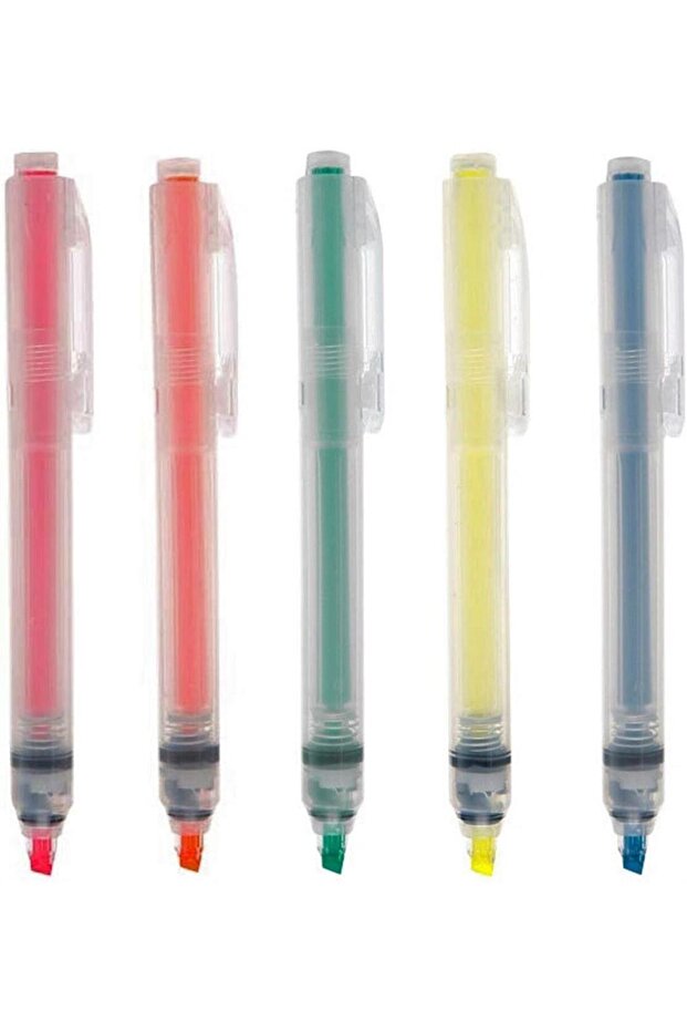 Push Botton Basmalı Neon Turuncu Highlighter - 3