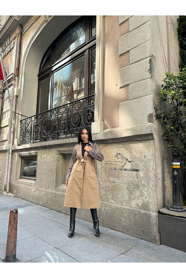 Leopar trençkot tasarım model - 1