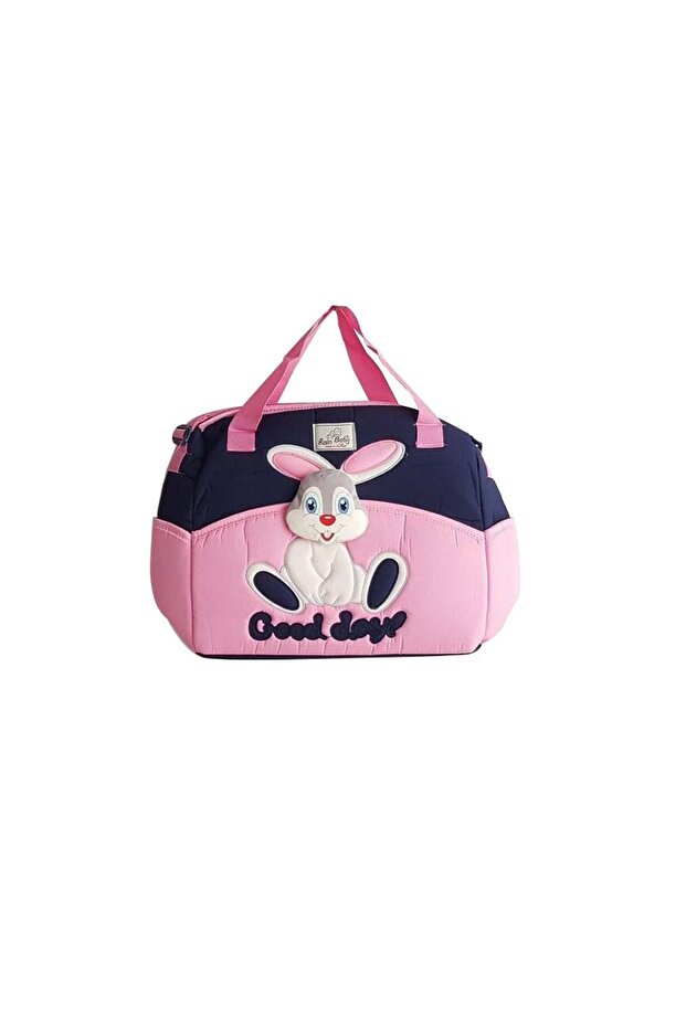 Pink Rabbit Embossed Baby Bag