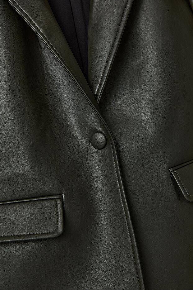 Blazer Deri Ceket - 8