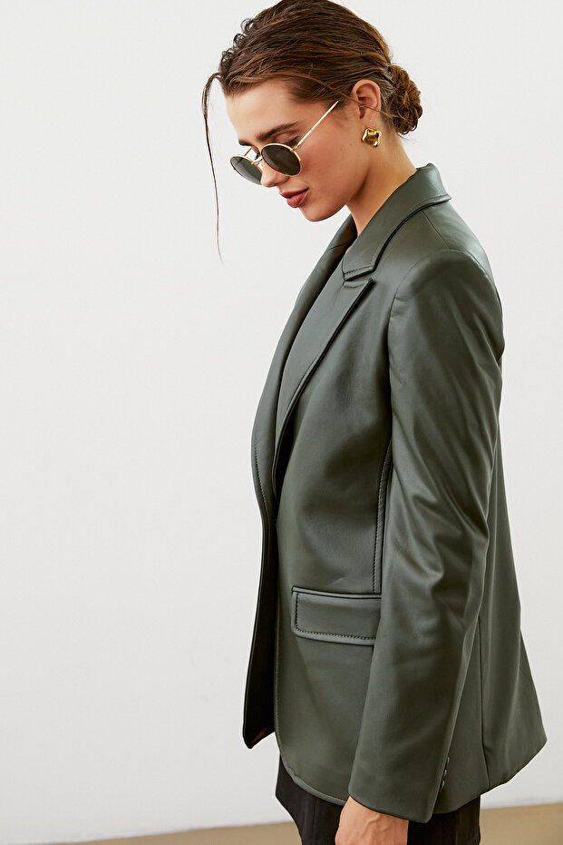 Blazer Deri Ceket - 3