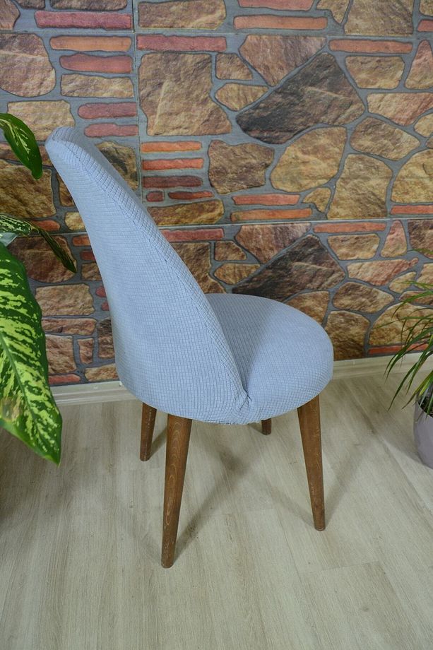 Sandalye Kılıfı Retro Oval Pıtıkara Sandalye Örtüsü - 5