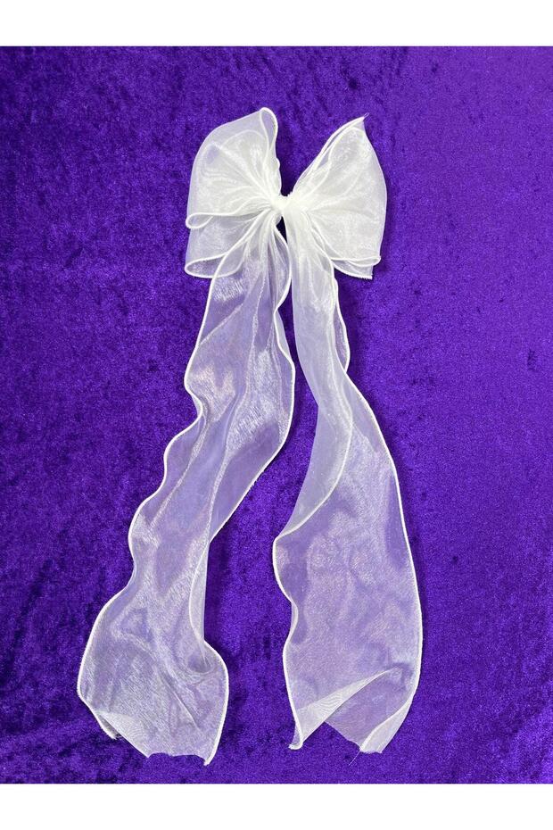 Women Long Tulle Bow Buckle - Automatic Bow Buckle - Long Chiffon Bow Buckle