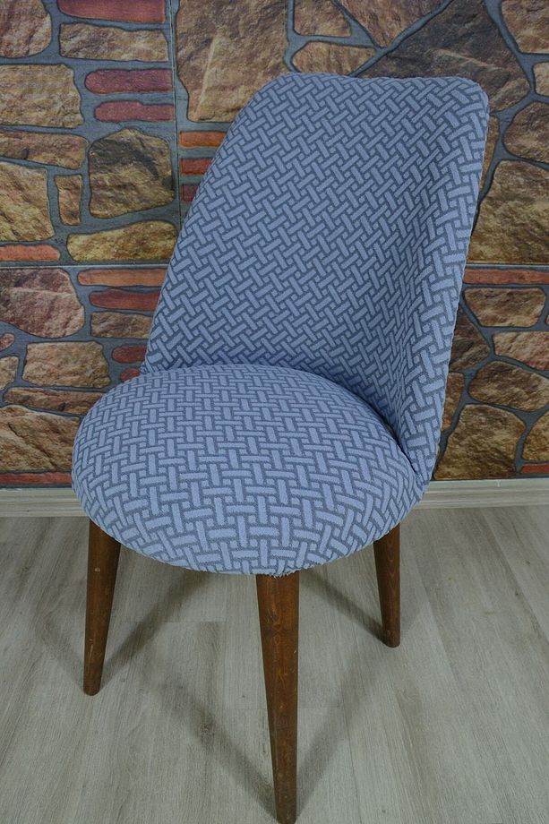Sandalye Örtüsu Retro Oval Sandalye Kılıfı - 5