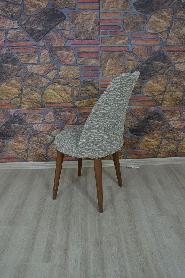 Retro Sandalye Kılıfı Jakar Kumaş Kahve - 3