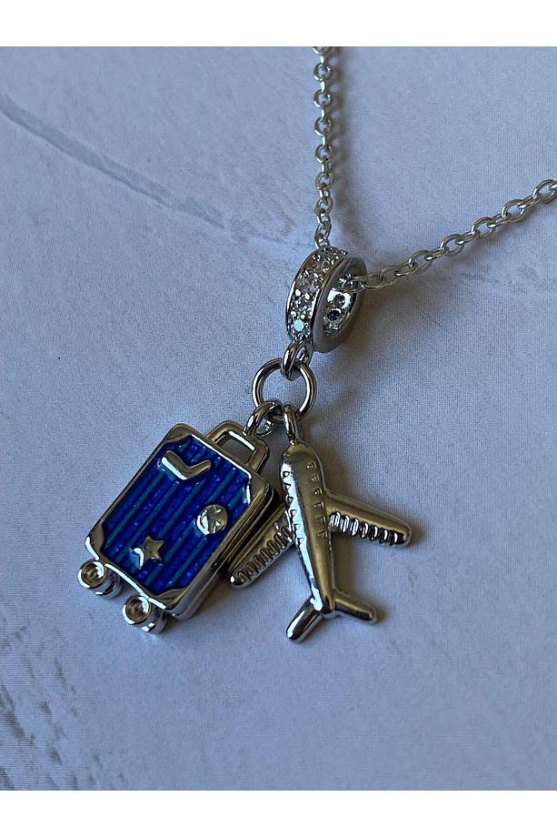 Rodyum Kaplama Seyahat Charm Kolye - Charm Kolye - 2