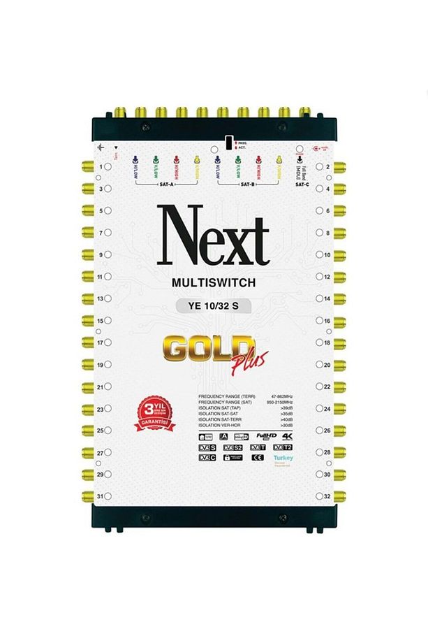 Ye-10/32 Hybrid Sonlu Ve Kaskatlı Bir Arada Gold Plus Multiswitch Uydu Santrali 130032 - 1
