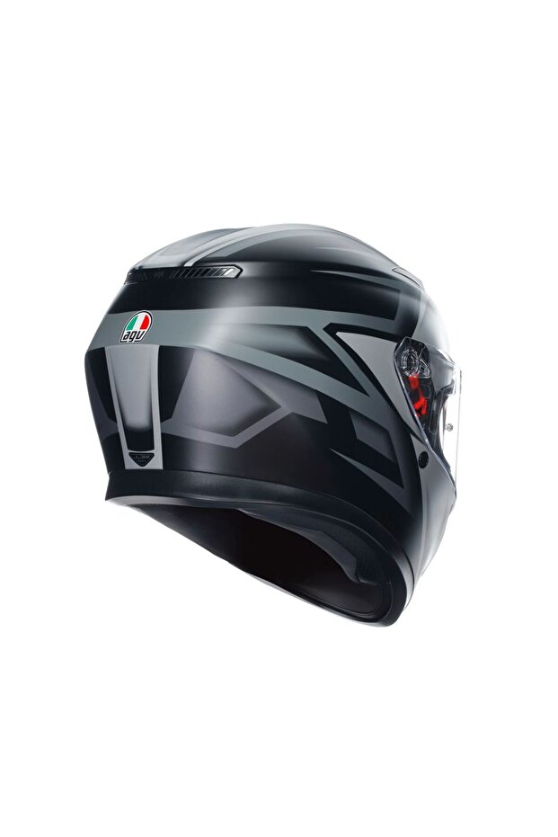 K3 Compound Matt Black Grey Kapalı Kask - 2