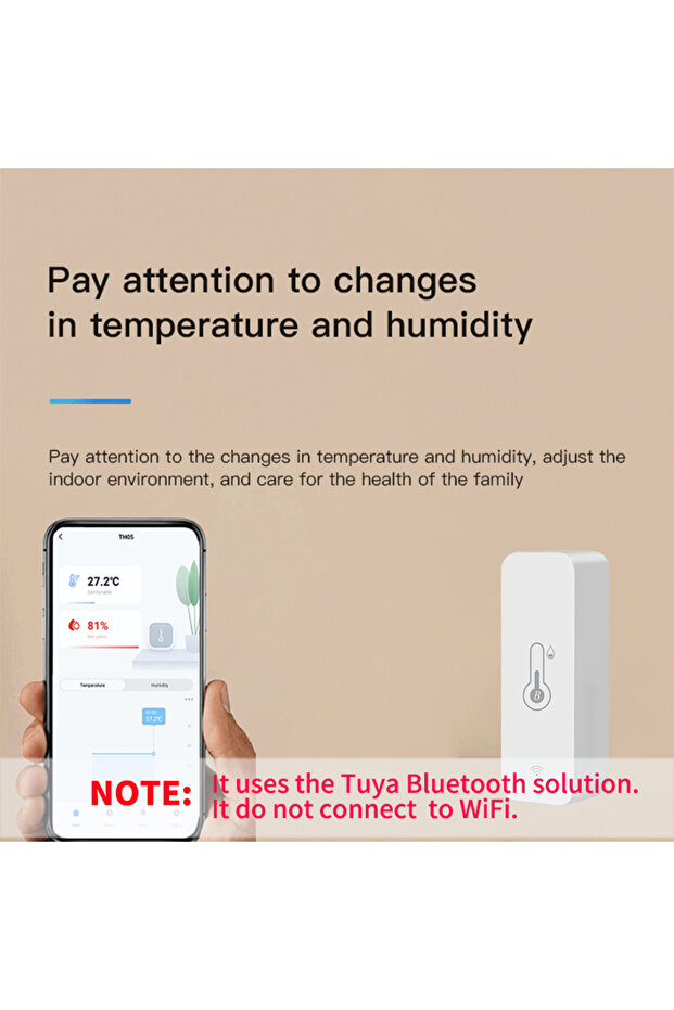 Tuya Smart Temperature Humidity Sensor Mini 2023 New Upgrade Bluetooth-Compatible APP Remote Cont... - 2