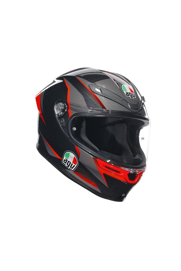 Motosiklet Kaskı K6 S Mplk Slashcut Blk Grey Red - 1