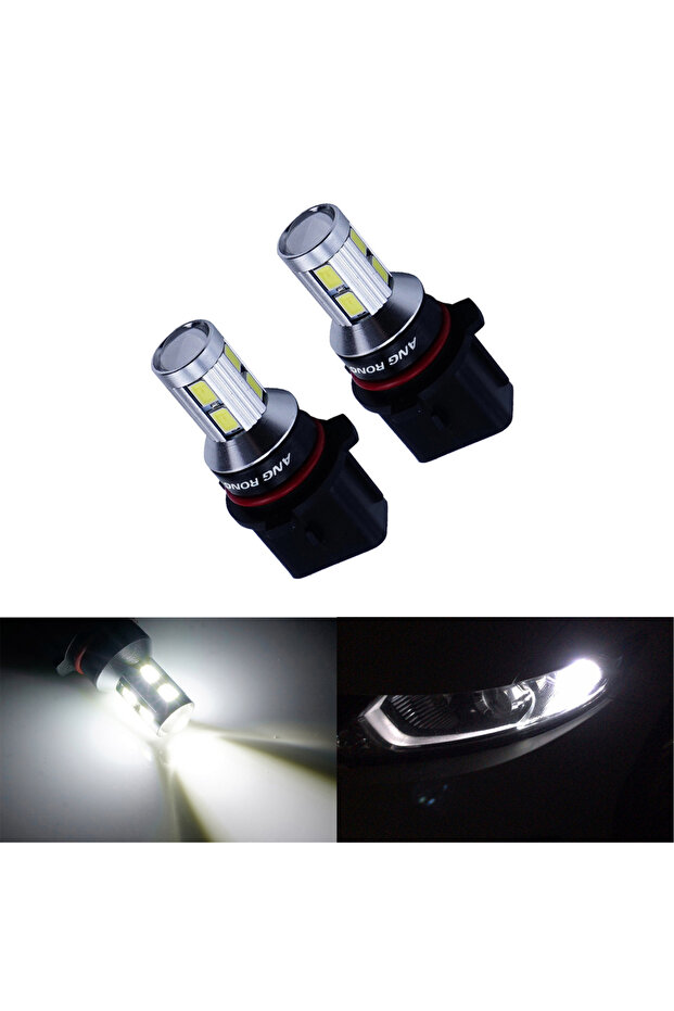 6000K WHITE ANGRONG 2x P13W 9 SMD LED Bulb Fog Lamps Daytime Running Light DRL For Audi A4 B8 Q5 Che