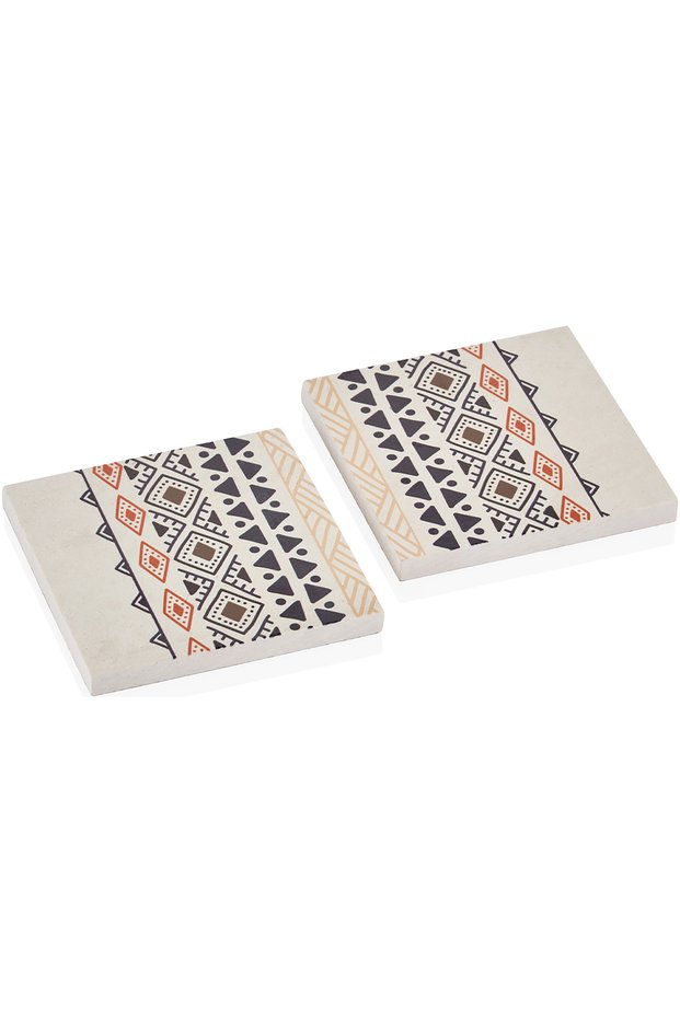Ethnic 2 Pieces Marble Coasters 9- 01150033