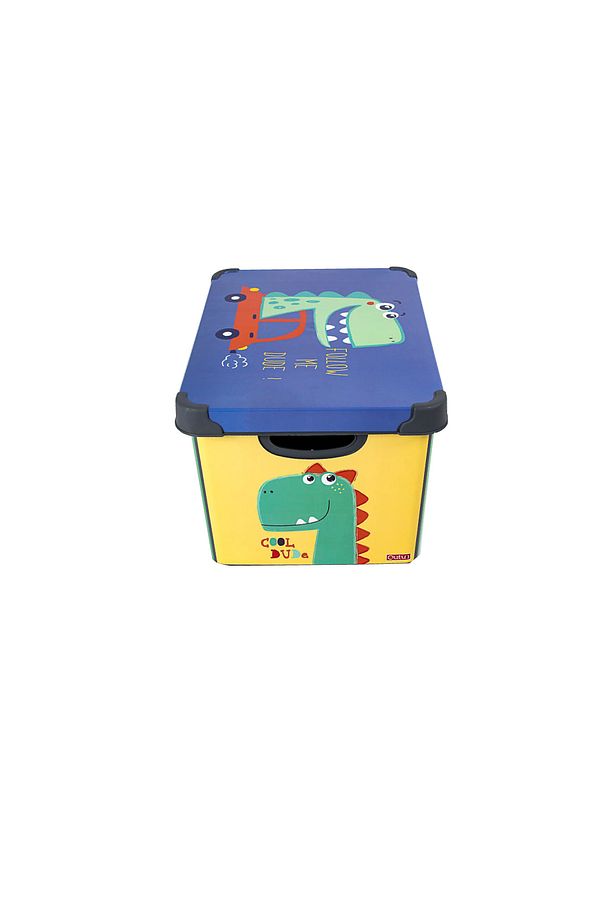 Style Box Dude Desenli 20 L Dekoratif Oyuncak ve Saklama Kutusu - 3