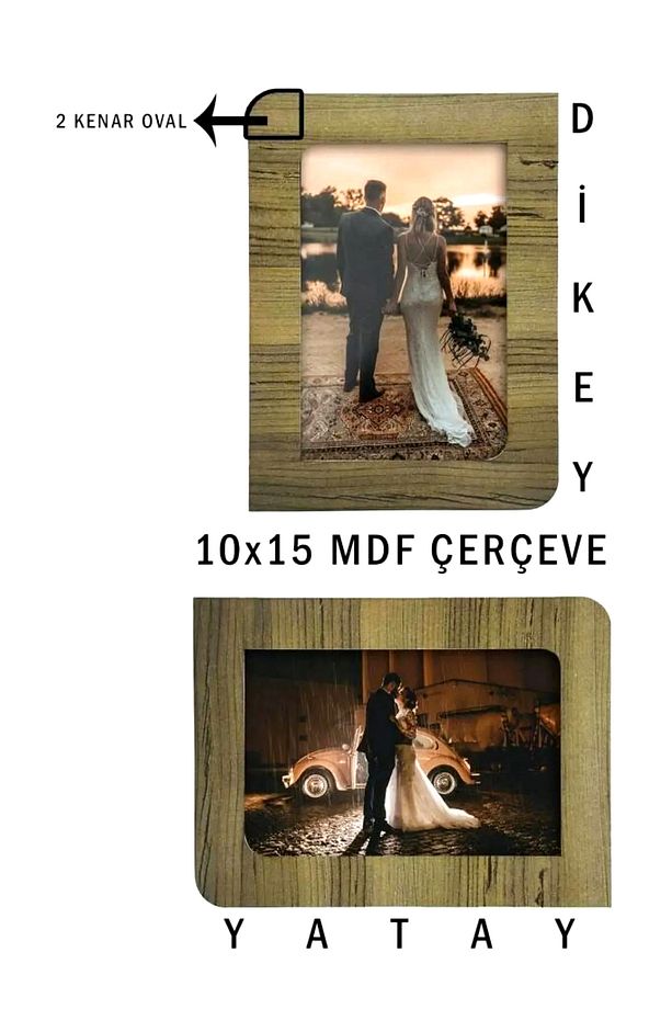 10 Adet 10x15 Boyutlu Mdf Ahşap Çerçeve-Raf Çerçevesi Yatay Dikey Resim Fotoğraf Çerçeve Seti-Frame - 4