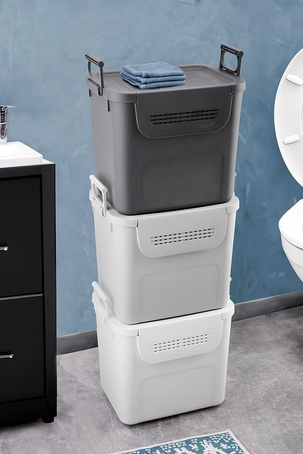 MT-35 Mybox 30 Litre Çok Amaçlı  Organizer Saklama Kutusu Antrasit (3 Adet) - 6
