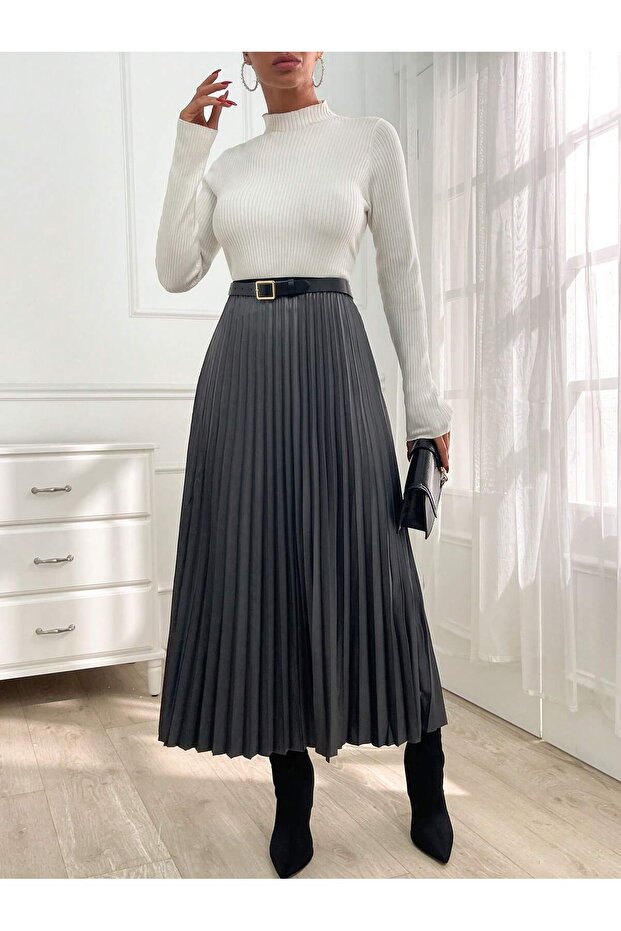 FUSTA LUNGA PLISATA DAMA - 5