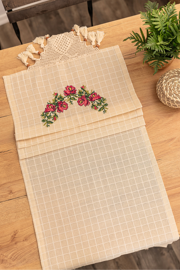 Red Cross Stitch Runner - 2