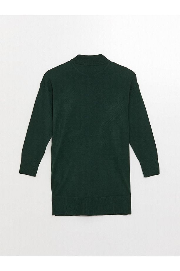 LCW Modest Kadın Yarım Balıkçı Yaka Düz Triko Tunik - 7