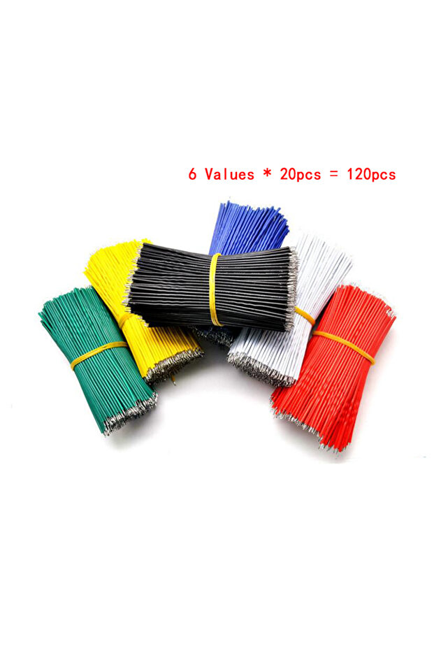 120PCS/set 24AWG Tin-Plated Breadboard PCB Solder Cable 24AWG 8cm Fly Jumper Wire Tin Conductor W...
