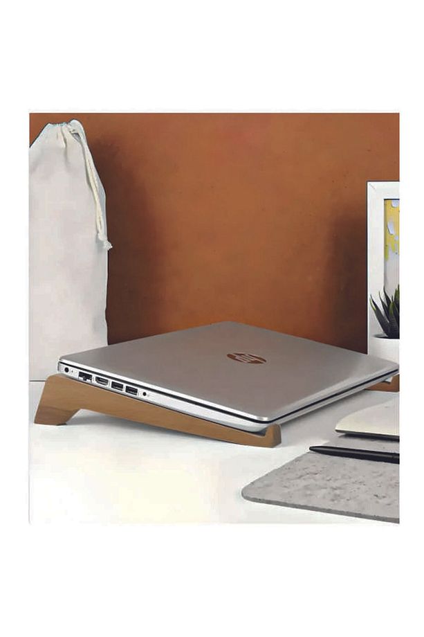 Ahşap Laptop Tutucu Macbook Standı & Yükseltici Tutucu - Macbook Yükseltici 13" 14" 15" 16" 17 siyah - 1