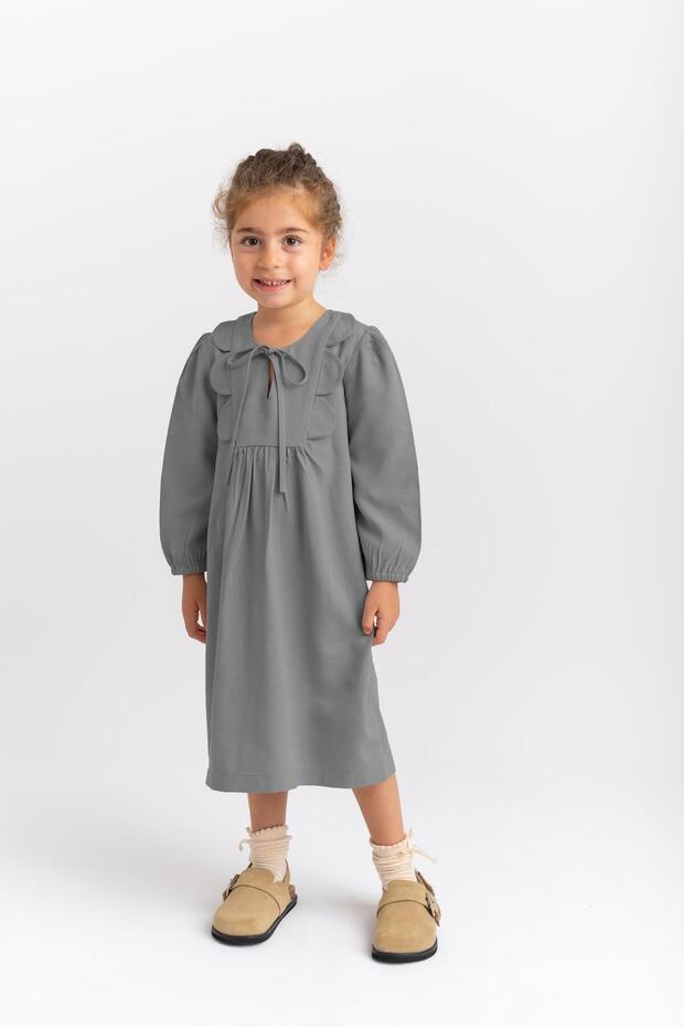Papatya Tencel Dress 2-7 Years Gray