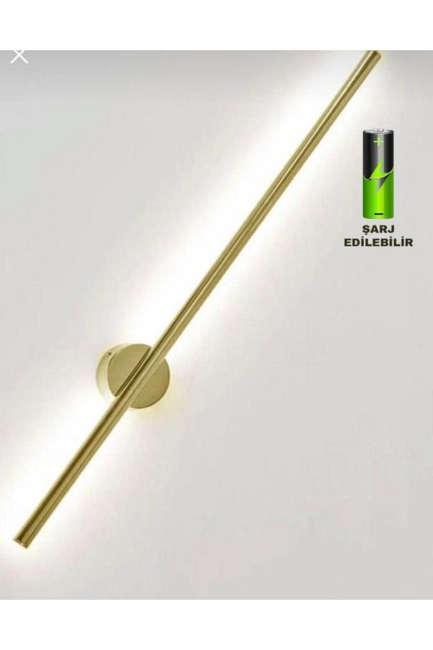 Gold Led Aplik Tekli Duvar Apliği ŞARJLI Aplik Salon Koridor Otel Restoran Dekoratif Aplikler - 1
