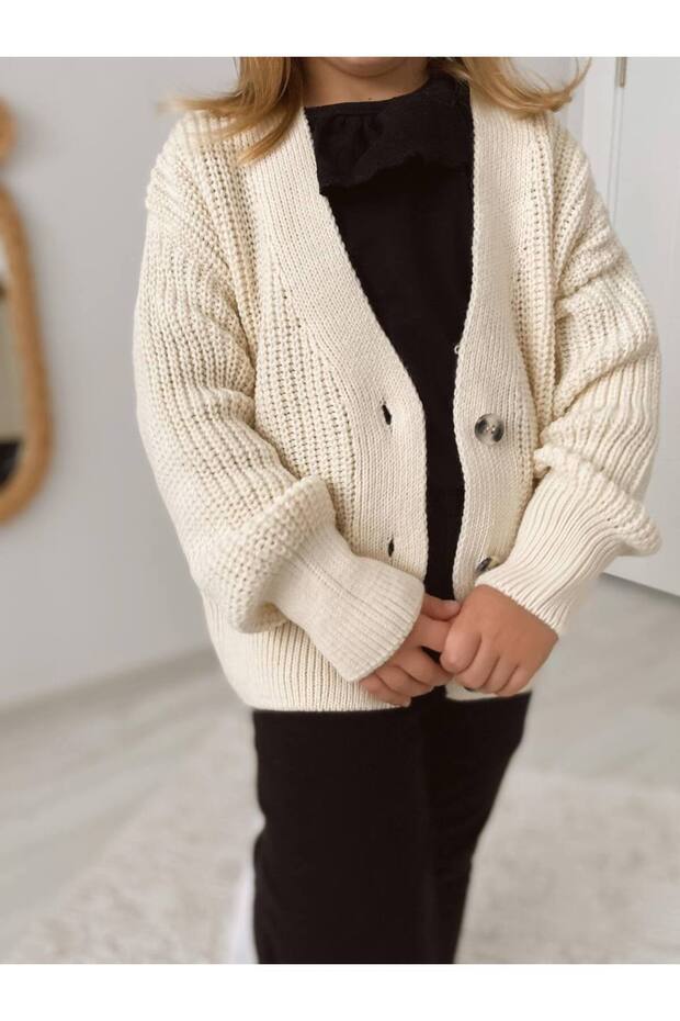 Kids Düğmeli Triko Hırka - 2