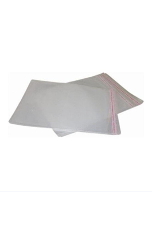 10 Adet Şeffaf Jelatin - Bantlı Tekstil Poşeti - Şeffaf Hediye Poşeti  30x45 - 2