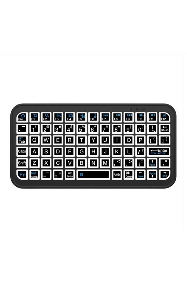 Mini Şarjlı Kablosuz Klavye Sarjlı Işıklı Bluetooth Bağlantılı Android TV Uyumlu Klavye - 3
