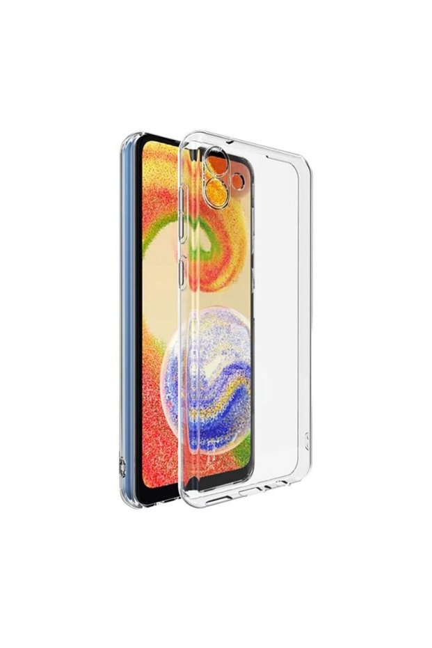 Samsung Galaxy A04E Compatible Clear Silicone Case - Flexible Full Protection Cover with Camera Protection