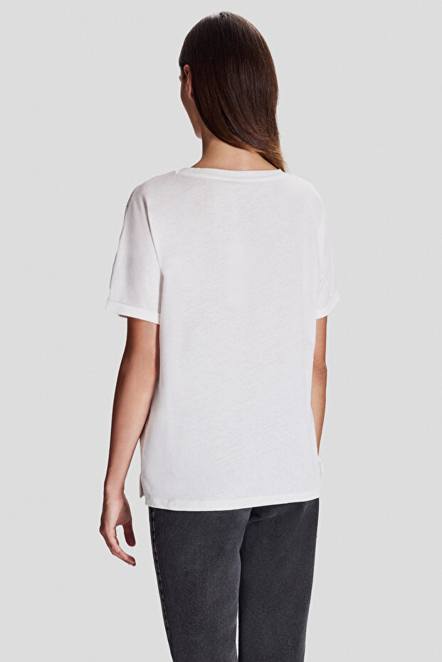 Taş Baskılı T-shirt - 4