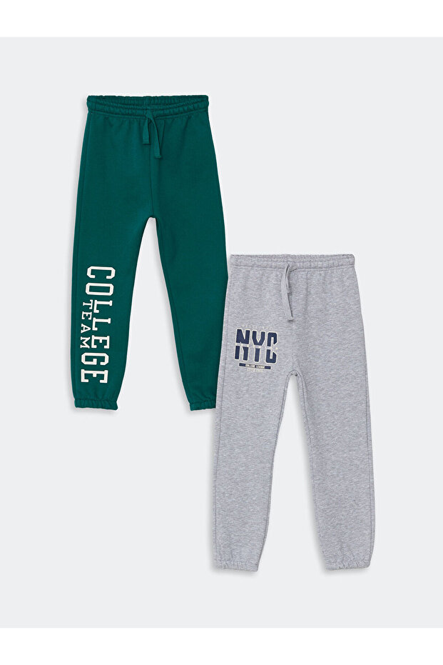 Lw - Beli Lastikli Kalın Erkek Bebek Jogger Eşofman Alt 2'li - 1