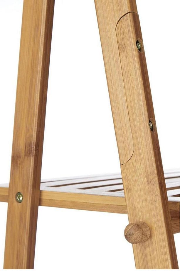 Bambu 3 Raflı Havlu Askısı Banyo Düzenleyici Havluluk Organizer Db-0006 - 4