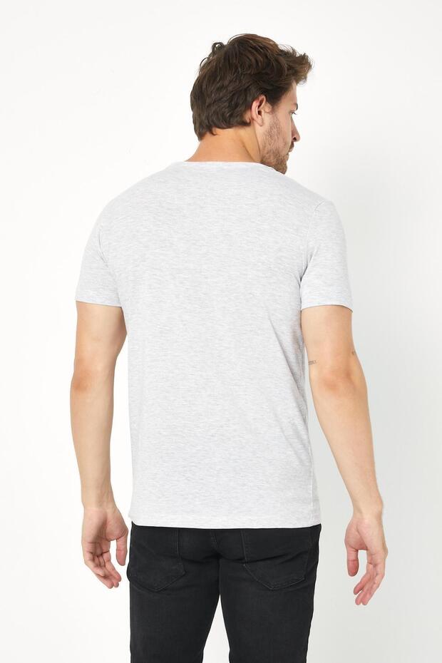 Erkek Bisiklet Yaka Basic T-shirt - 4