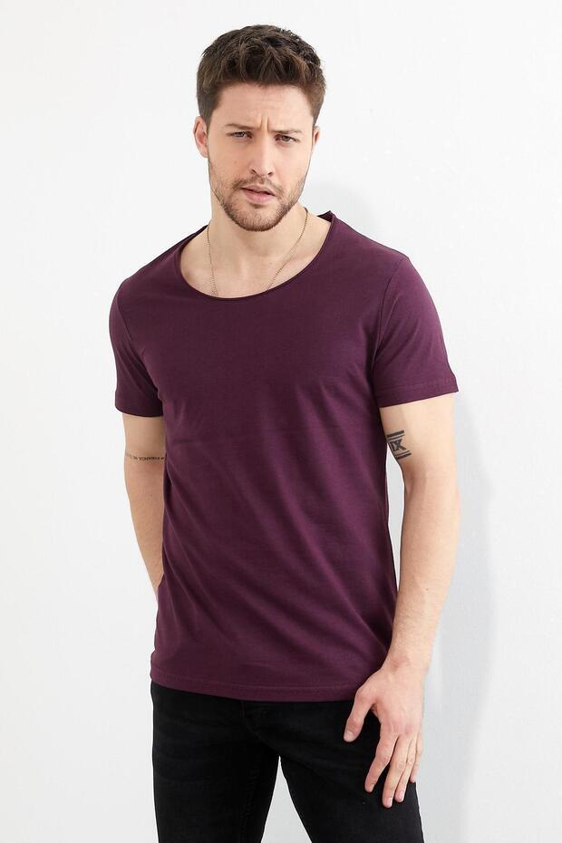 Erkek Bisiklet Yaka Basic T-shirt - 2