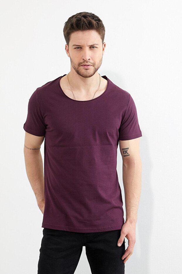 Erkek Bisiklet Yaka Basic T-shirt - 1