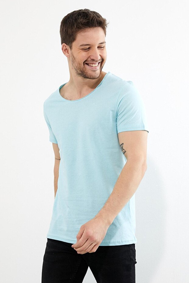 Erkek Bisiklet Yaka Basic T-shirt - 3