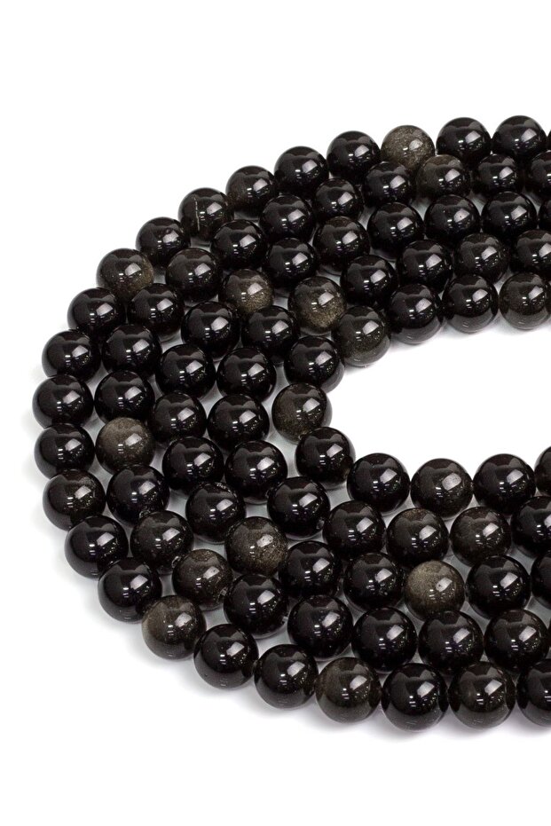 10mm Gold Obsidian Stone String