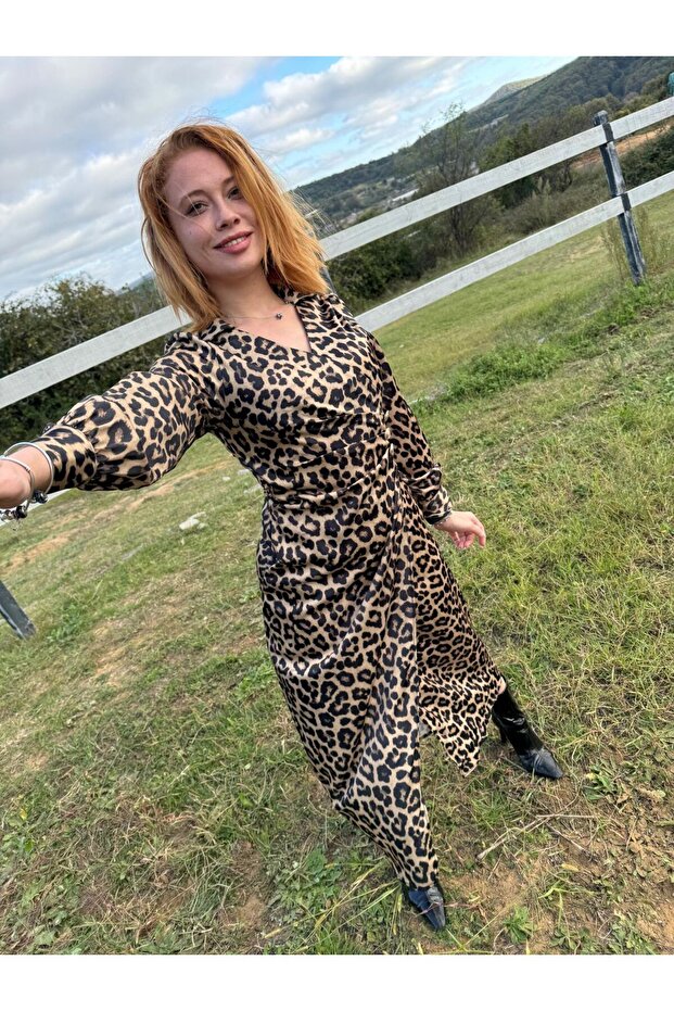 Satin Leopard Dress