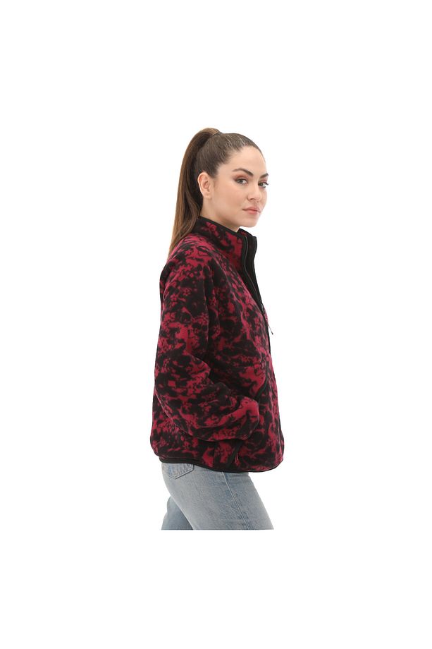 B0a5zuqefy1-r Prınted Full-zıp Sherpa Fleece Jacket Kadın Mont Siyah - 3