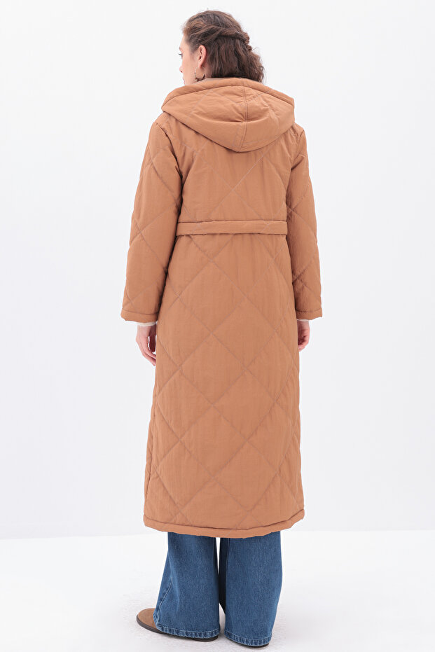 Kapüşonlu Kapitone Mont - 3