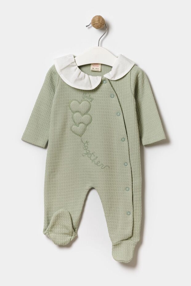 Seasonal Long Sleeve Baby Collar 100% Cotton Baby Girl Booties Jumpsuit